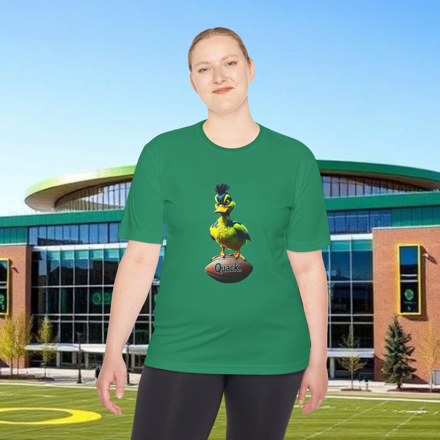 Football Fan Tee, Quack Graphic Shirt, Sportswear for Tailgating, Unisex Moisture-Wicking Sport Top, Perfect Gift for Game Day