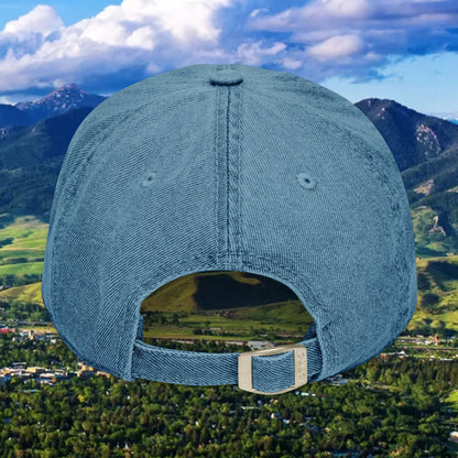 Montana Paw Print Denim Hat, Embroidered Hat, Casual Wear, Gift for Bobcat Fans, Outdoor Adventure Cap, Summer Accessories