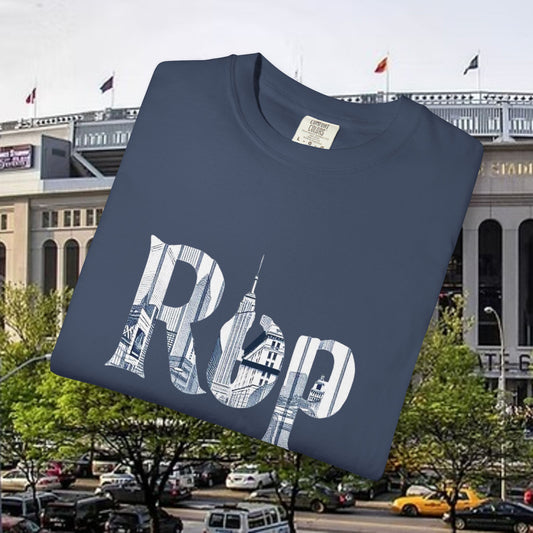 Rep New York Unisex Garment-Dyed T-shirt, Casual Tee, Sports Apparel, Vintage Style Top, Unique Gift for Fans, Comfort Wear