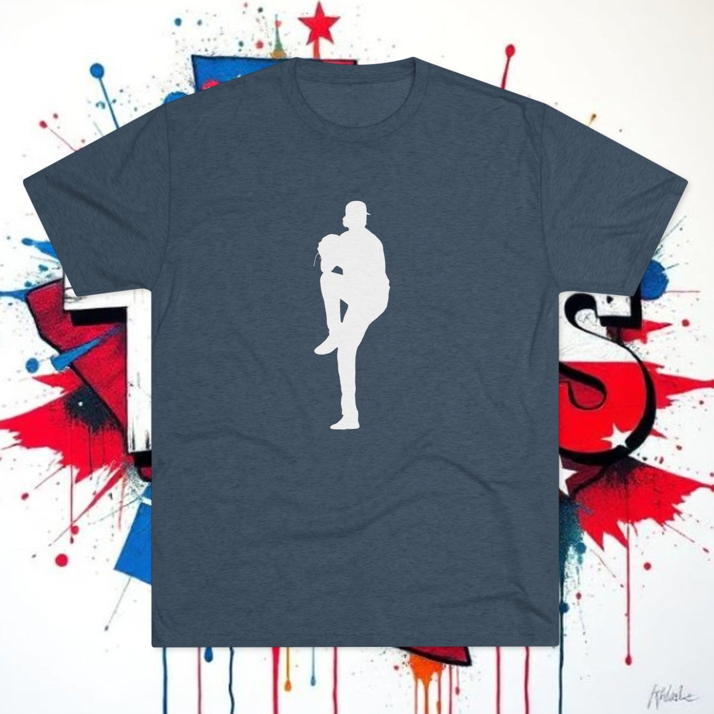 deGoat Pitcher Silhouette T-Shirt with Graffiti Logo on back and Silhouette of The GOAT on the front.