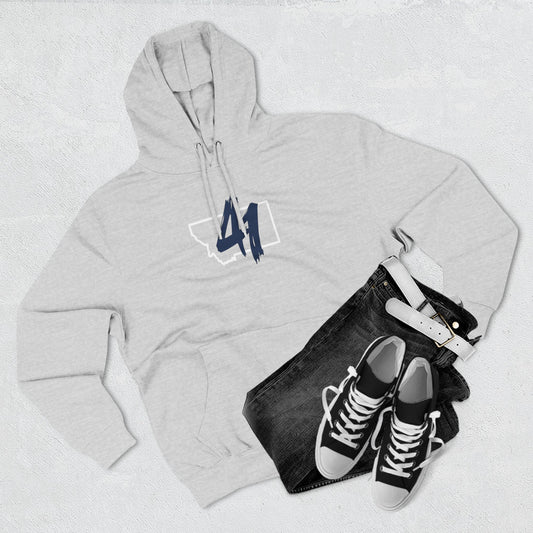 Montana '41' Outline Hoodie — Rustic State Pride Fleece Pullover