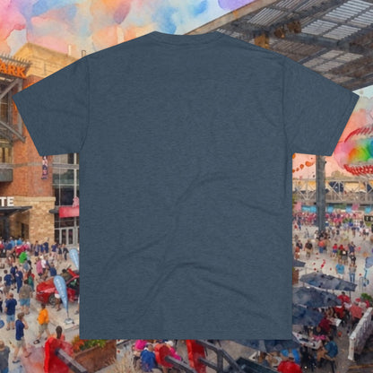 Atlanta Script Tee — Red Diagonal City Name T-Shirt, Tri-Blend Super Soft Style T-Shirt, Perfect for Gameday or a Night Out