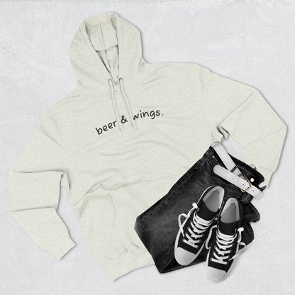 Beer and Wings Fleece Hoodie | Cozy Sweatshirt for Foodies, Gift for Beer Lovers, Casual Wear, Unisex Pullover