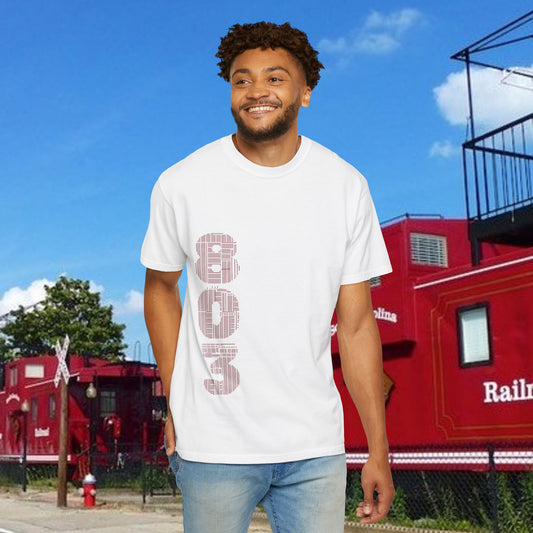 Rooster Graphic T-Shirt — Vertical '803' Design & Bold Red Rooster