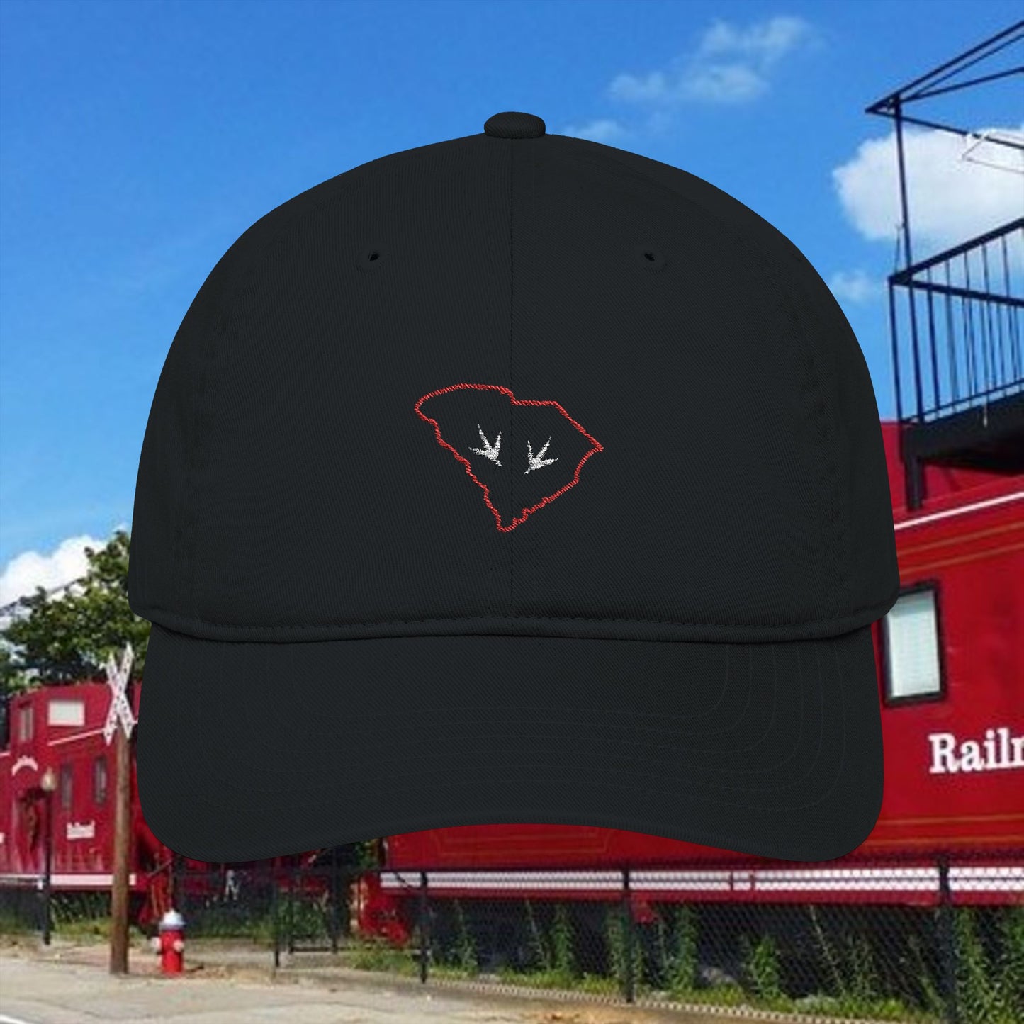 South Carolina Cap with Embroidered Heart Design, Perfect for Sports Fans, Gift for Holidays, Casual Daily Wear, Eco-Friendly Hat