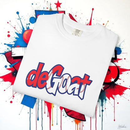 deGOAT Graphic Tee, Baseball Game Shirt, BBQ T-Shirt, Casual Style Unisex Top, Unique Design Garment-Dyed Tee