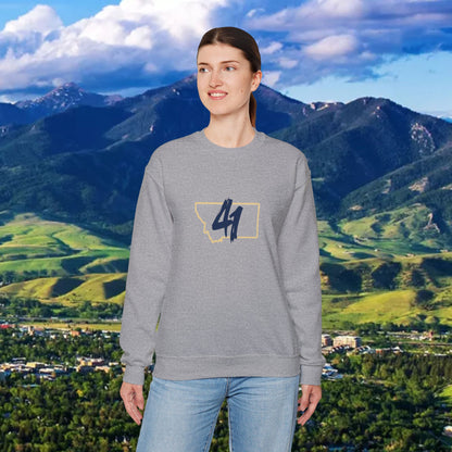 Montana 41 Crewneck Sweatshirt — State Outline Graphic