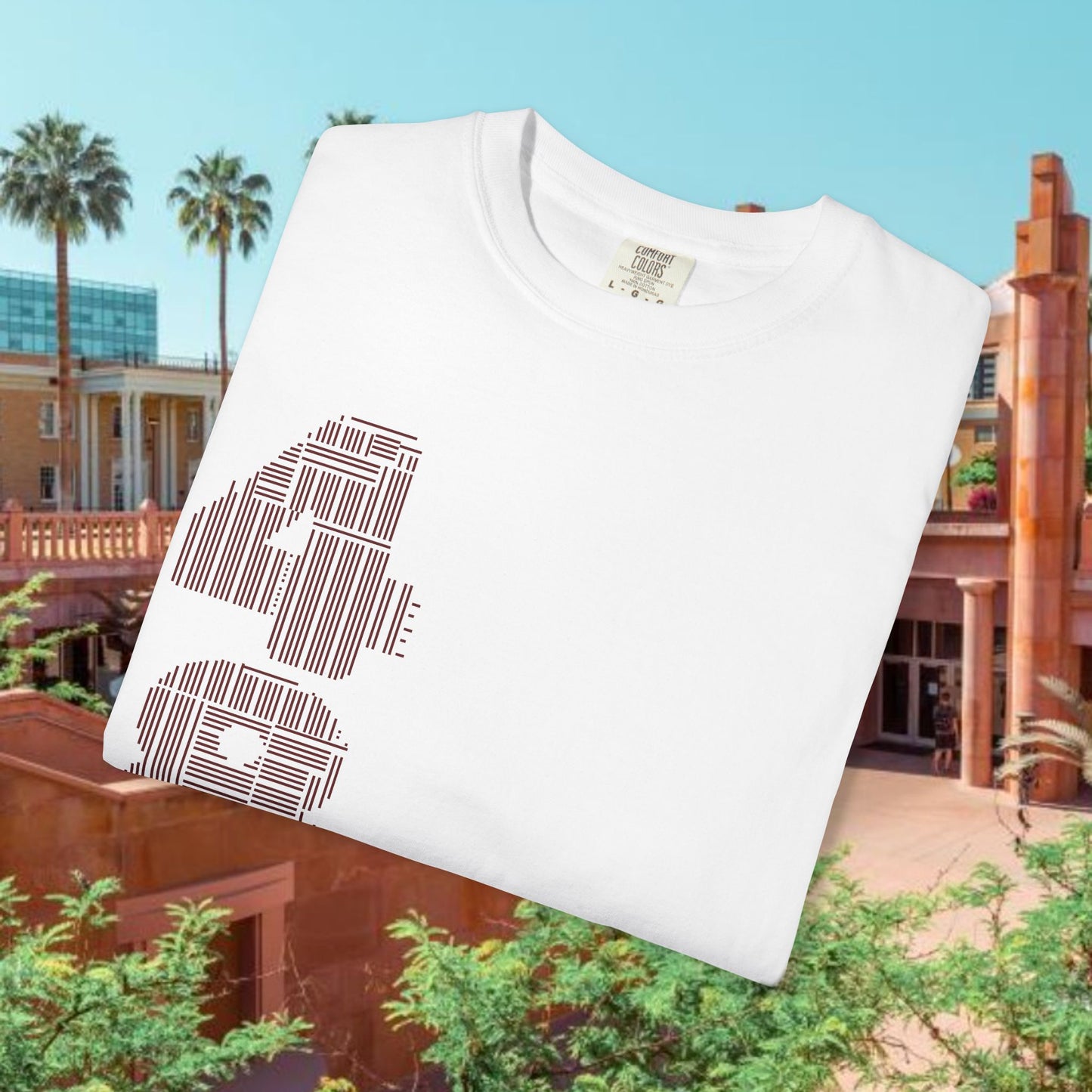 Tempe Trident Tee — 480 Vertical Number Front, Tempe Graphic Back
