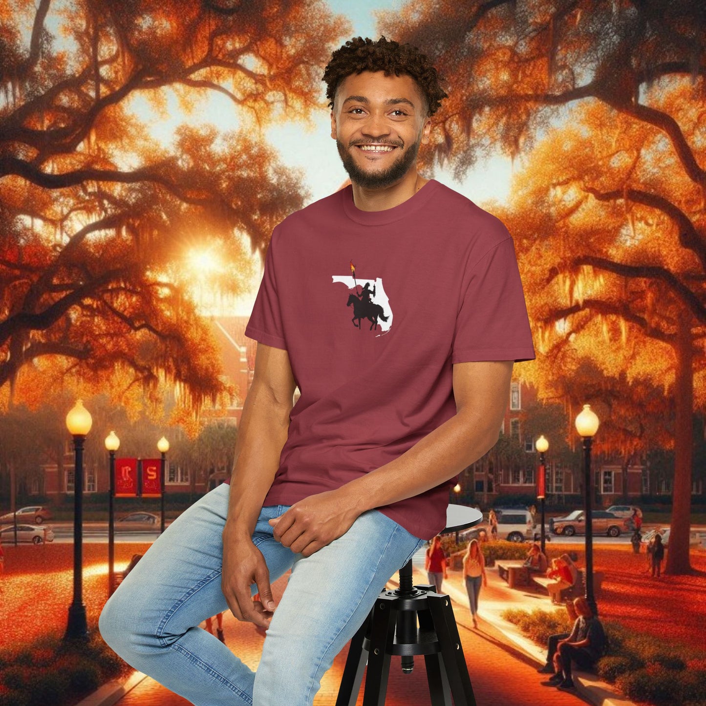 T-Shirt with Tally Design, Casual Wear, Gift for Sports Fans, College Apparel, Summer Fashion, State Pride Tee