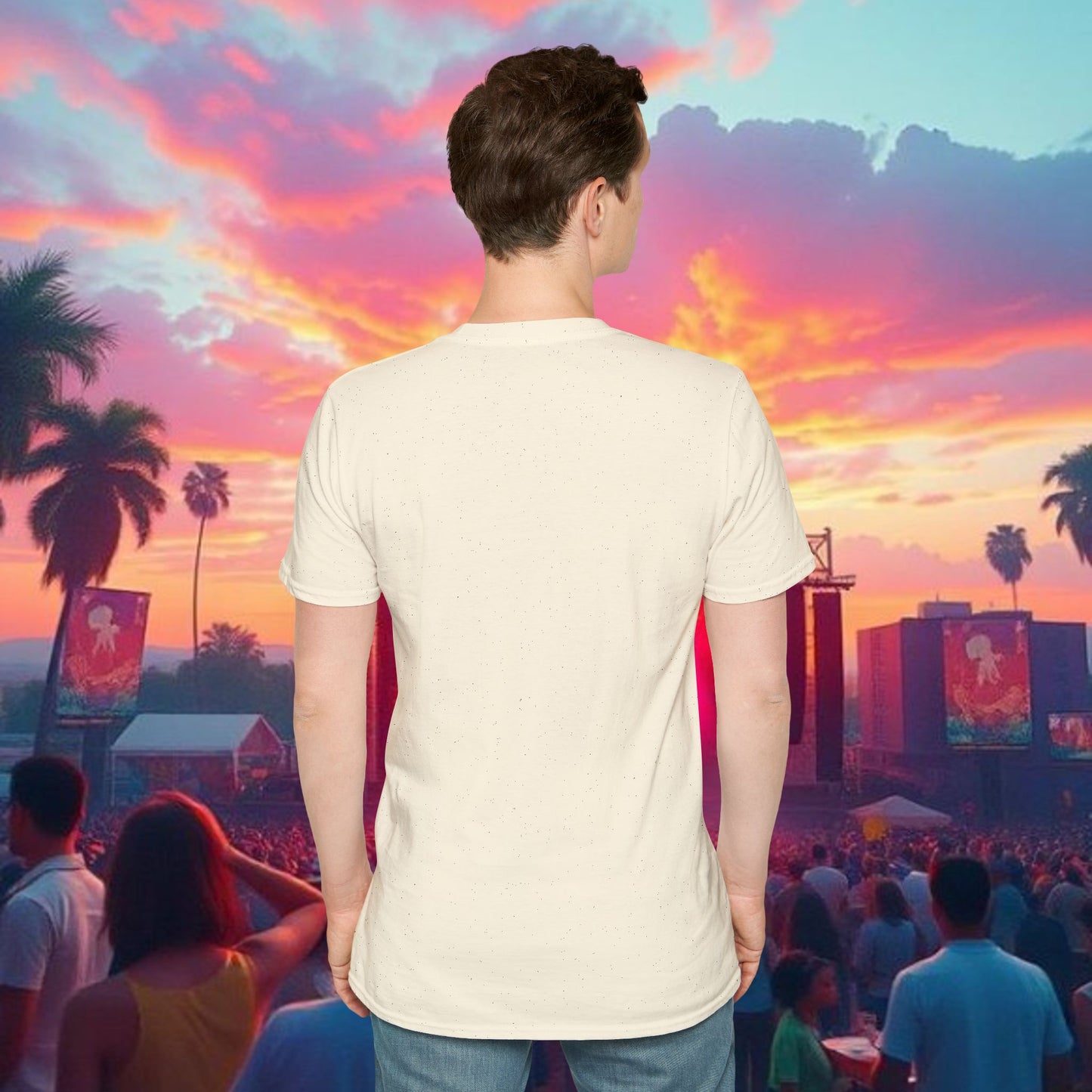 Colorful Acoustic Guitar T-Shirt, Music Lover's Tee, Festival Wear, Gift for Musicians, Vibrant Graphic Shirt