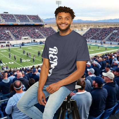 Reno Tee, Vertical Reno Logo and Subtle Wolf Graphic, Soft Style Shirt, Perfect style for Gameday