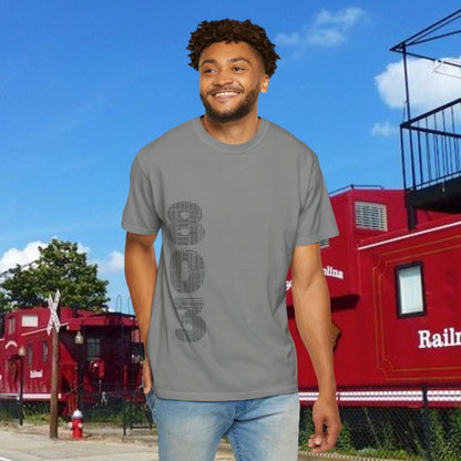 Rooster Graphic T-Shirt — Vertical '803' Design & Bold Red Rooster