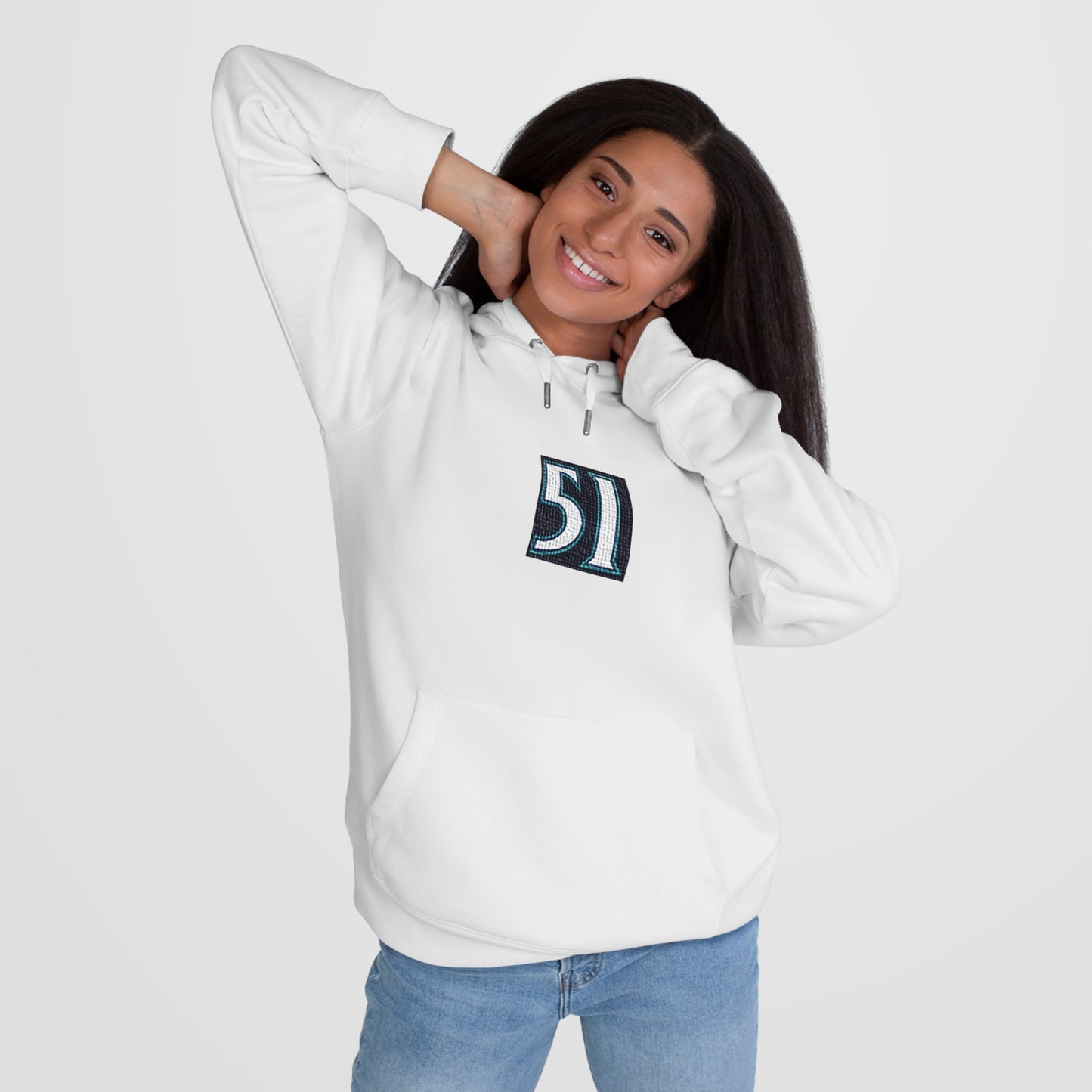 Legends #51 Hooded Sweatshirt - Cozy Gift for Him/Her, Casual Wear, Seattle in Japanese, Streetwear