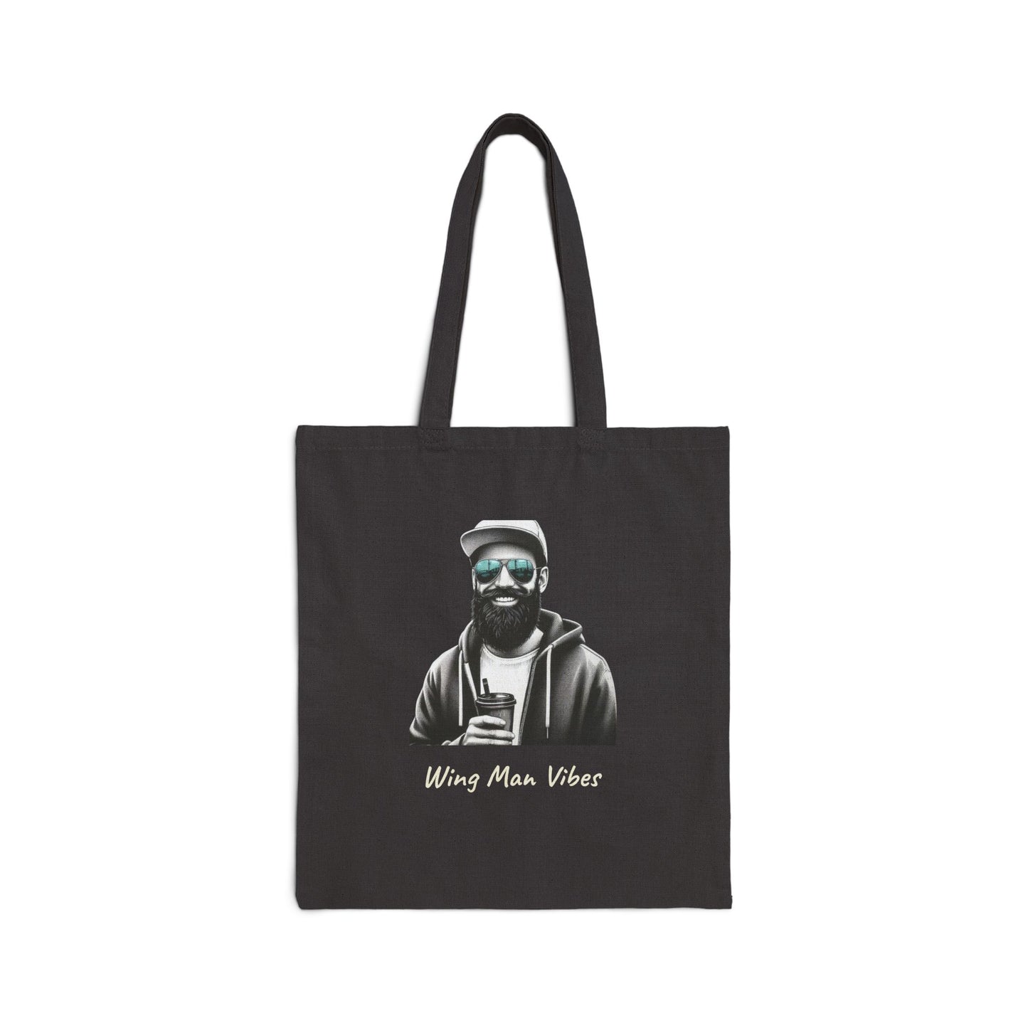 Wing Man Vibes Tote Bag, Cotton Canvas Bag, Eco-Friendly Shopper, Gift for Him, Casual Carryall, Unique Art Tote