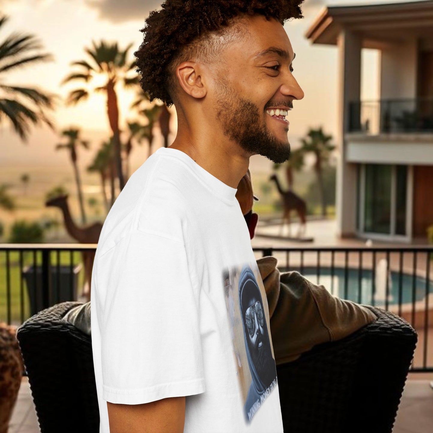 Wing Man Winning Money for The People, Urban Graphic T-shirt, Unisex Garment-Dyed Tee, Streetwear Style, Casual Summer Wear