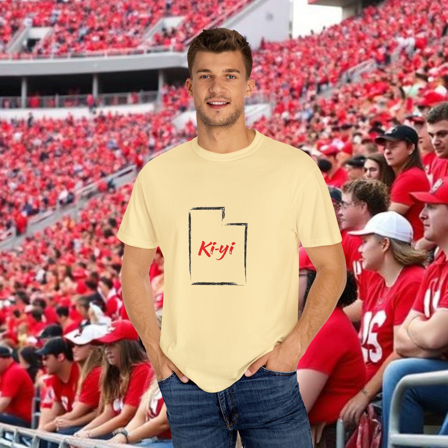 Ki-yi Unisex Garment-Dyed T-shirt, Artistic Tee, Casual Wear, Gift for Friends, Unique Fashion, Everyday Comfort