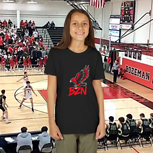Bozeman Hawk Youth Tee - Perfect for School, Sports, or Everyday Wear, Kid's Apparel, Graphic Tee, Gifts for Young Hawk Fans