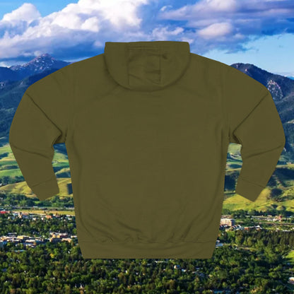 Bobcat Paw Print Fleece Hoodie, Cozy Sweatshirt, Casual Outdoor Wear, Unique Gift for Cat Fans, Montana State Fans